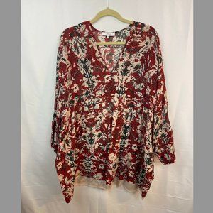 *SOLD* Iro-- mini dress/tunic, maroon pattern, size 36